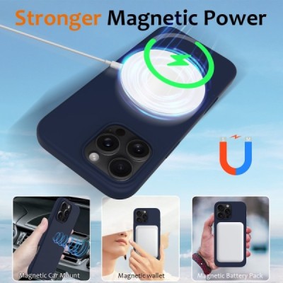 Apple iPhone 16 Pro Max "Shell" MagSafe cieta silikona (TPU) tumši zils apvalks | vacins.lv