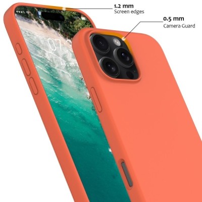 Apple iPhone 16 Pro Max "Shell" MagSafe cieta silikona (TPU) oranžs apvalks | vacins.lv