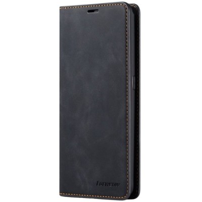 Samsung Galaxy A80 "Forwenw" Fantasy solīds atvēramais ādas melns maciņš - maks | Vacins.lv