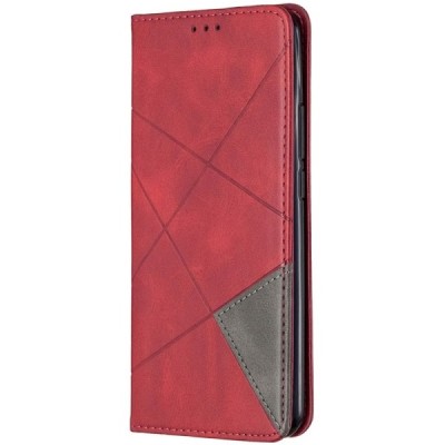 Xiaomi Redmi 9 "Binfen" Geometric atvēramais sarkans maciņš - maks | Vacins.lv