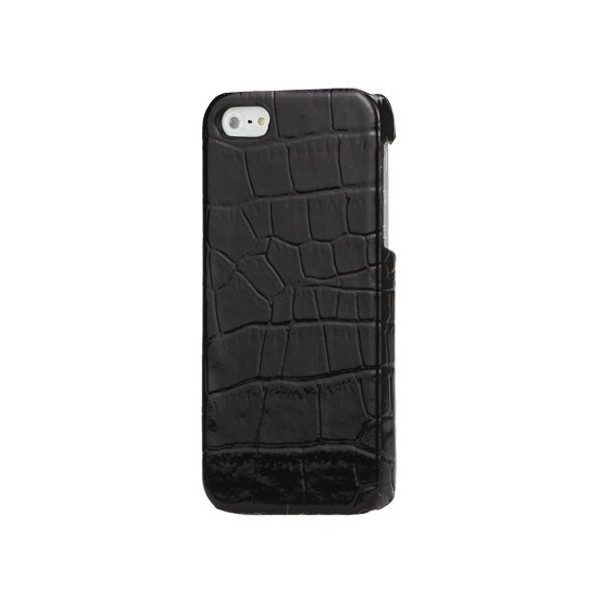 Dėklas su krokodilo odos imitacija - juodas (iPhone 5 / 5S / SE 2016)