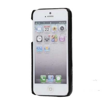 Apple iPhone SE (5, 5s) juodas dėklas su krokodilo odos imitacija / Priedai.lt