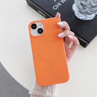 Apple iPhone 15 Plus "Shell" MagSafe cieta silikona (TPU) oranžs apvalks | vacins.lv