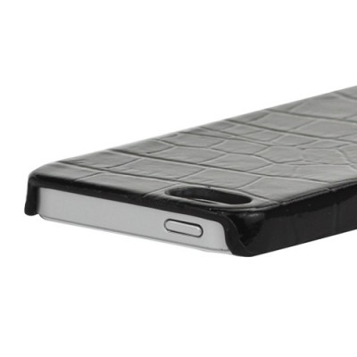 Apple iPhone SE (5, 5s) juodas dėklas su krokodilo odos imitacija / Priedai.lt