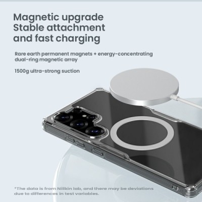 Samsung Galaxy S25 Ultra "Nillkin" Nature TPU Pro Magnetic MagSafe dzidrs, caurspīdīgs cieta silikona apvalks | vacins.lv
