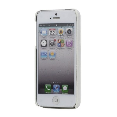 Apple iPhone SE (5, 5s) baltas dėklas su krokodilo odos imitacija / Priedai.lt