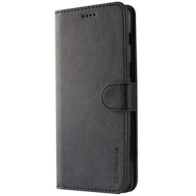 Samsung Galaxy A8 (2018) LC IMEEKE atvēramais melns maciņš - maks | Vacins.lv