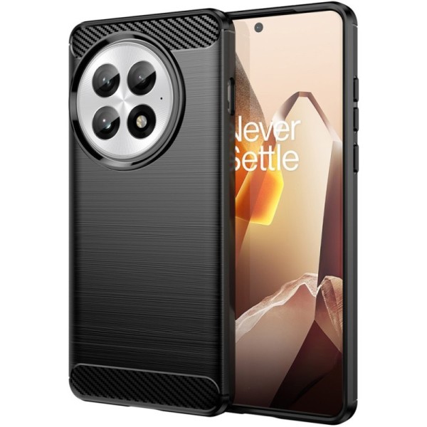 "Carbon" cieta silikona (TPU) apvalks - melns (OnePlus 13)