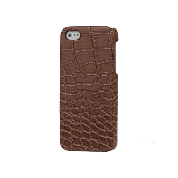 Dėklas su krokodilo odos imitacija - rudas (iPhone 5 / 5S / SE 2016)