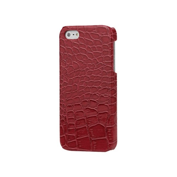 Dėklas su krokodilo odos imitacija - raudonas (iPhone 5 / 5S / SE 2016)