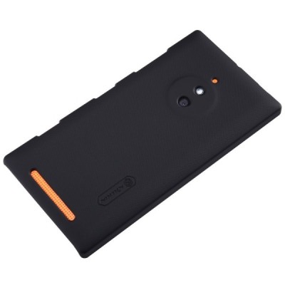Nillkin Frosted Shield Nokia Lumia 830 juodas plastikinis dėklas + apsauginė ekrano plėvelė / Priedai.lt