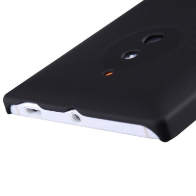 Nillkin Frosted Shield Nokia Lumia 830 juodas plastikinis dėklas + apsauginė ekrano plėvelė / Priedai.lt