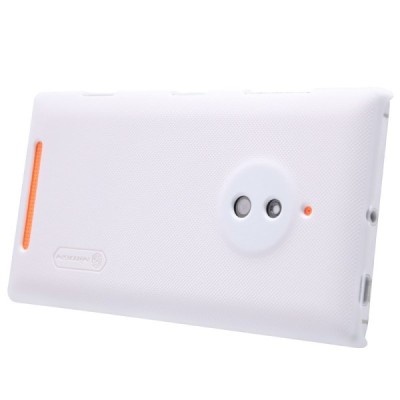 Nokia Lumia 830 Nillkin Frosted Shield balts plastmasas futrālis + ekrāna aizsargplēve / Vacins.lv
