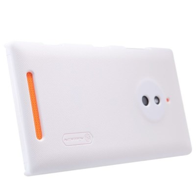 Nokia Lumia 830 Nillkin Frosted Shield balts plastmasas futrālis + ekrāna aizsargplēve / Vacins.lv