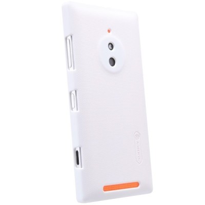 Nokia Lumia 830 Nillkin Frosted Shield balts plastmasas futrālis + ekrāna aizsargplēve / Vacins.lv