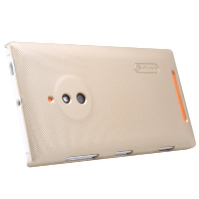 Nokia Lumia 830 Nillkin Frosted Shield zelts plastmasas futrālis + ekrāna aizsargplēve / Vacins.lv