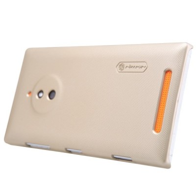 Nokia Lumia 830 Nillkin Frosted Shield zelts plastmasas futrālis + ekrāna aizsargplēve / Vacins.lv