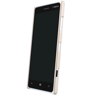 Nokia Lumia 830 Nillkin Frosted Shield zelts plastmasas futrālis + ekrāna aizsargplēve / Vacins.lv