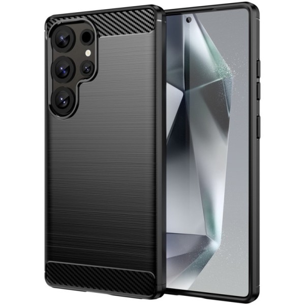 "AILES" Carbon cieta silikona (TPU) apvalks - melns (Galaxy S25 Ultra)