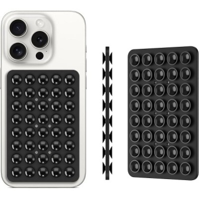 "Suction Pad" universāls silikona piesūcekņa paklājiņš (turētājs) - melns | Vacins.lv