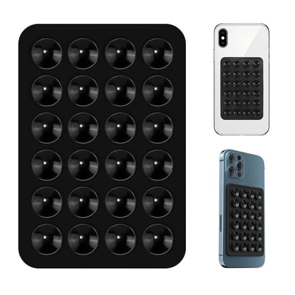 "Suction Pad" Mini pielīmēts silikona piesūcekņa paklājiņš (turētājs) - melns