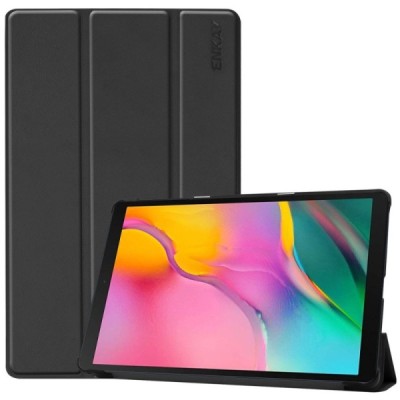 Samsung Galaxy Tab A 10.1 2019 (T510, T515) atverčiamas juodas odinis dėklas (sulankstomas) | Priedai.lt