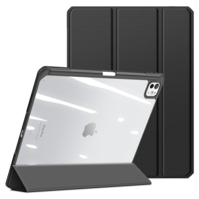 Apple iPad Pro 13 (2025) / 13 (2024) "Dux Ducis" Toby atvēramais melns maciņš - maks ar vietu, kur ielikt stylus | Vacins.lv