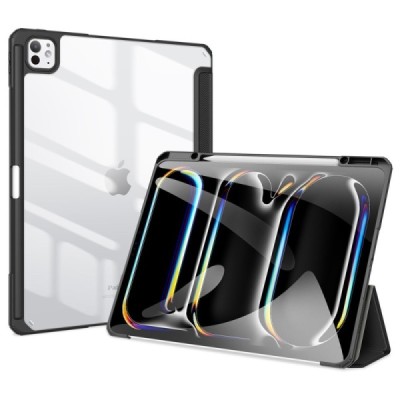 Apple iPad Pro 13 (2025) / 13 (2024) "Dux Ducis" Toby atvēramais melns maciņš - maks ar vietu, kur ielikt stylus | Vacins.lv