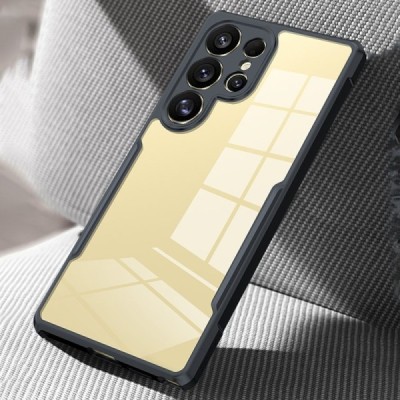 Samsung Galaxy S25 Ultra "XUNDD" dzidrs apmales melnā krāsā cieta silikona (TPU) akrils apvalks | Vacins.lv