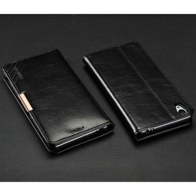 „Kalaideng“ Royale atverčiamas juodas odinis Sony Xperia Z3 (D6603, D6653) dėklas / Priedai.lt