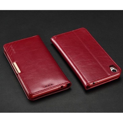 Sony Xperia Z3 (D6603, D6653) „Kalaideng“ Royale ādas atvēramais sarkans futrālis / Vacins.lv