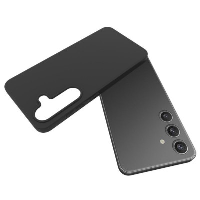 Samsung Galaxy S25 cieta silikona (TPU) melns apvalks | Vacins.lv