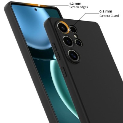 Samsung Galaxy S25 Ultra "Shell" MagSafe cieta silikona (TPU) melns apvalks | vacins.lv