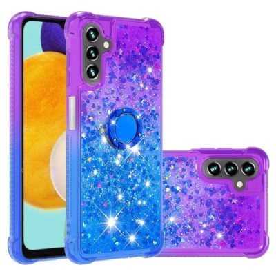 Samsung Galaxy A54 5G "Yibo" Shine Kickstand Ring cietā silikona (TPU) vāciņš - violets/zils | Vacins.lv