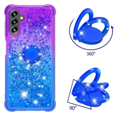 Samsung Galaxy A54 5G "Yibo" Shine Kickstand Ring cietā silikona (TPU) vāciņš - violets/zils | Vacins.lv