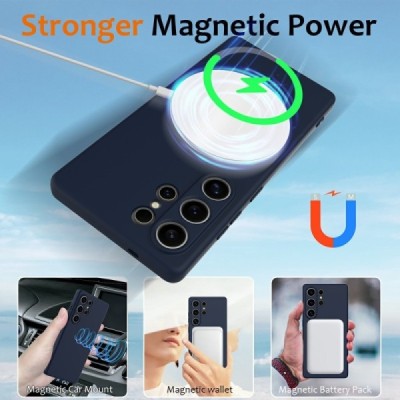 Samsung Galaxy S25 Ultra "Shell" MagSafe cieta silikona (TPU) tumši zils apvalks | vacins.lv