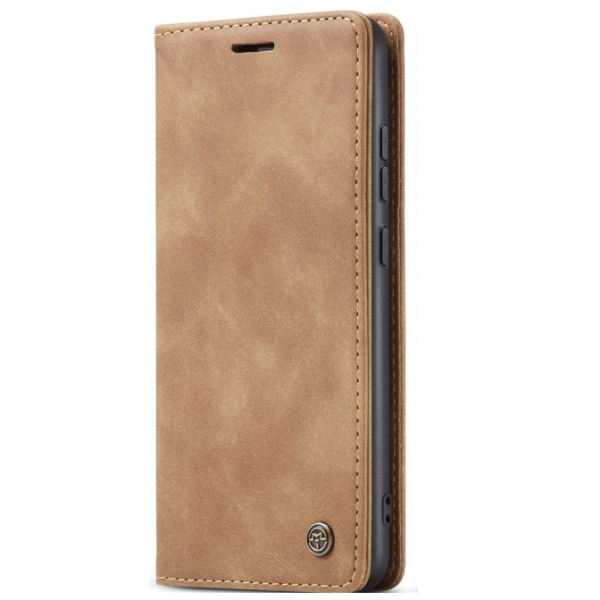 "CaseMe" Retro solīds atvēramais ādas maciņš - gaiši brūns (Redmi Note 14 Pro 4G)