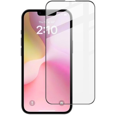 „IMAK“ Tempered Glass pilnai dengiantis apsauginis ekrano stiklas - juodas (iPhone 17e / 16e)
