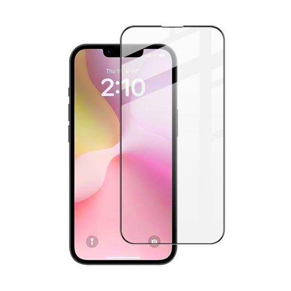 „IMAK“ Tempered Glass pilnai dengiantis apsauginis ekrano stiklas - juodas (iPhone 17e / 16e)
