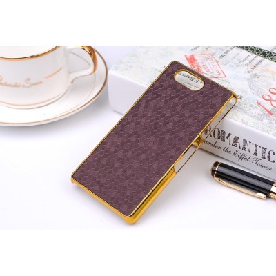 Sony Xperia Z3 Compact (D5803, M55w) elegantiškas korėtas raudonas raštuotas dėklas su auksiniais apvadais / Priedai.lt