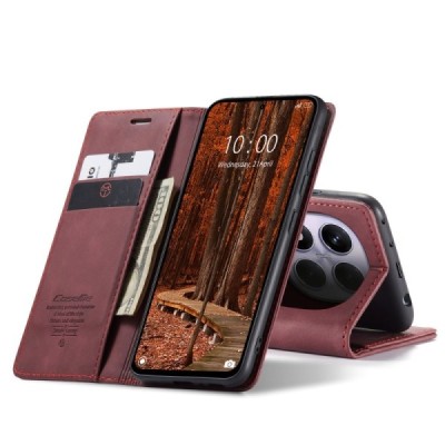 Xiaomi Redmi Note 14 Pro 4G CaseMe Retro solīds atvēramais ādas bordo maciņš - maks | Vacins.lv