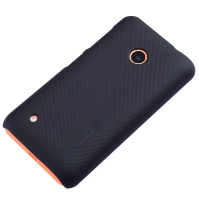 Nillkin Frosted Shield Nokia Lumia 530 juodas plastikinis dėklas + apsauginė ekrano plėvelė / Priedai.lt