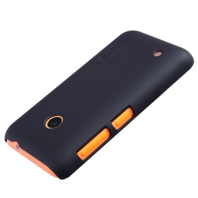 Nillkin Frosted Shield Nokia Lumia 530 juodas plastikinis dėklas + apsauginė ekrano plėvelė / Priedai.lt