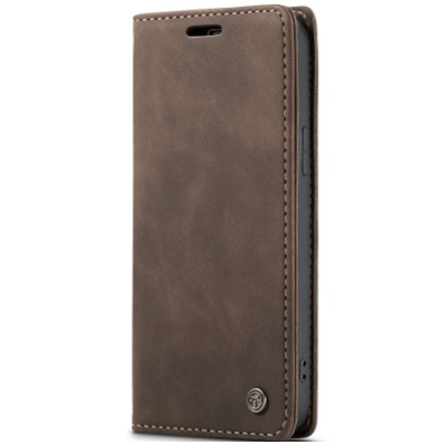 "CaseMe" Retro solīds atvēramais ādas maciņš - brūns (iPhone 17e / 16e)
