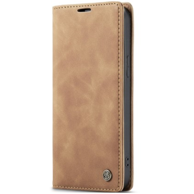 „CaseMe“ Retro solidus atverčiamas dėklas - šviesiai rudas (iPhone 17e / 16e)