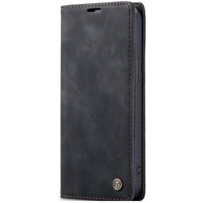 „CaseMe“ Retro solidus atverčiamas dėklas - juodas (iPhone 17e / 16e)