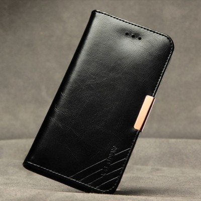 „Kalaideng“ Royale atverčiamas juodas odinis Apple iPhone 6 (6s) dėklas / Priedai.lt