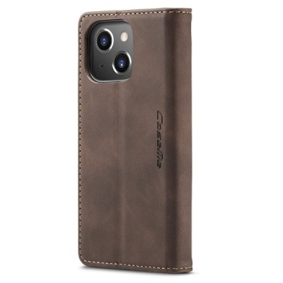 Apple iPhone 13 CaseMe Retro solīds atvēramais ādas brūns maciņš - maks | Vacins.lv