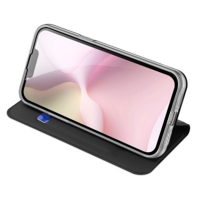 „Dux Ducis“ Skin atverčiamas dėklas - juodas (iPhone 17e / 16e)