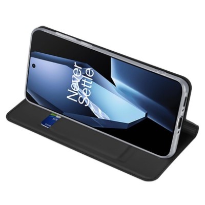 OnePlus 13R 5G (Ace 5) "Dux Ducis" Skin sērijas melns ādas atvērams maciņš | Vacins.lv